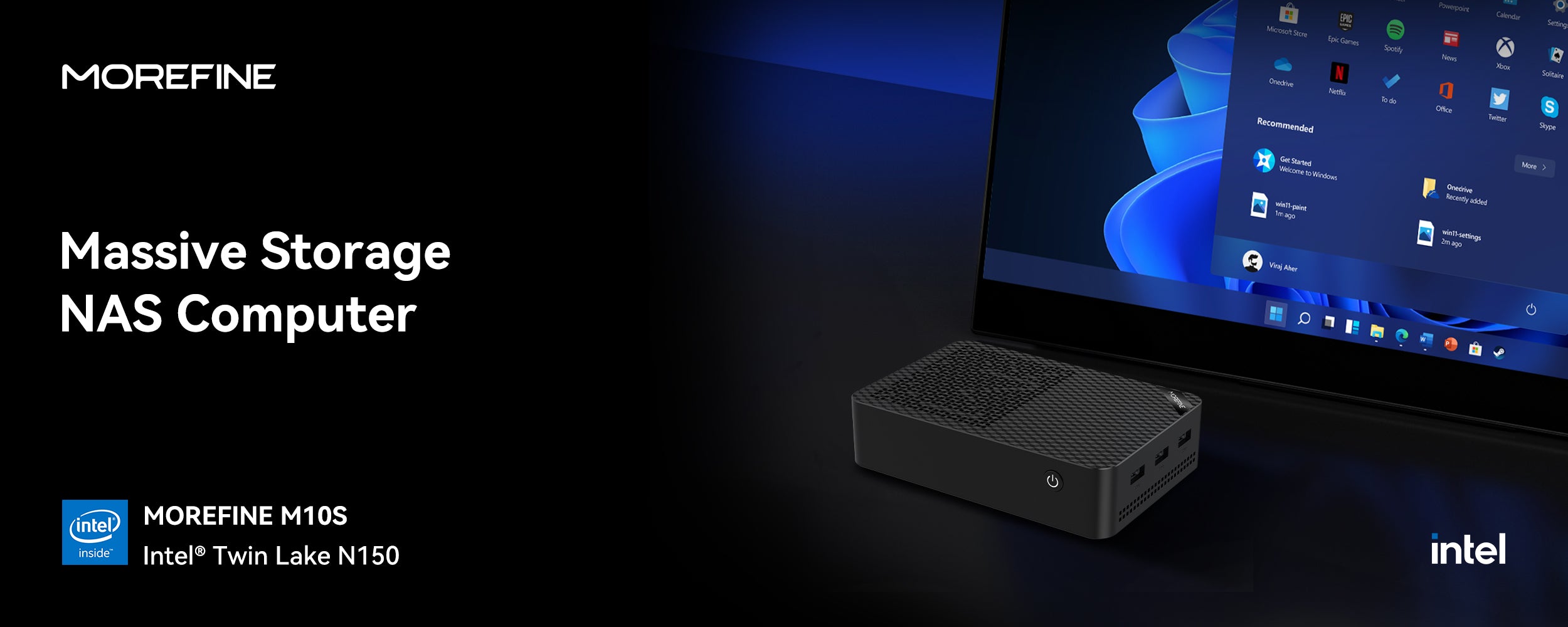 MOREFINE Intel Twin Lake N150 4-bay NAS Mini PC - M10S – MOREFINE